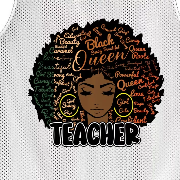 Black Woman Afro Teacher Black History Juneteenth Mesh Reversible Basketball Jersey Tank