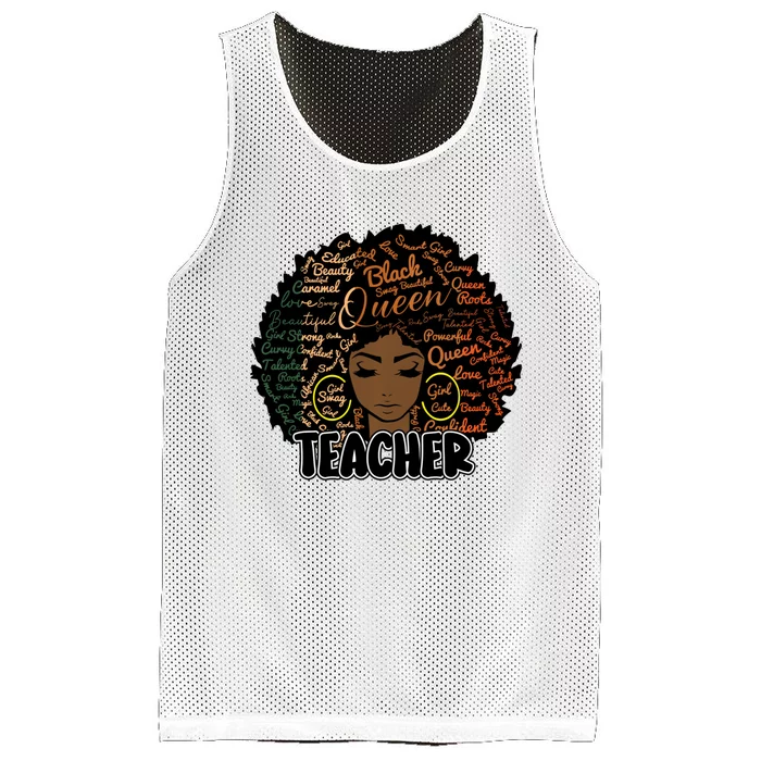 Black Woman Afro Teacher Black History Juneteenth Mesh Reversible Basketball Jersey Tank