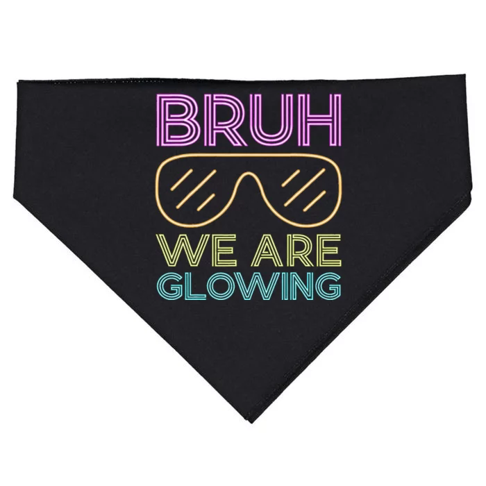 Bruh We Are Glowing Hello Summer Vacation Trip USA-Made Doggie Bandana