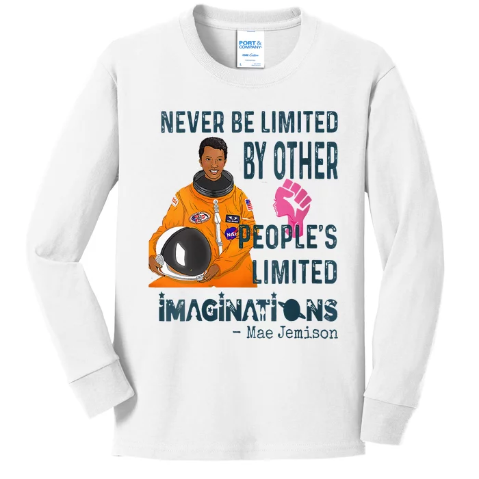 Black Woman Astronaut Jemison Kids Long Sleeve Shirt