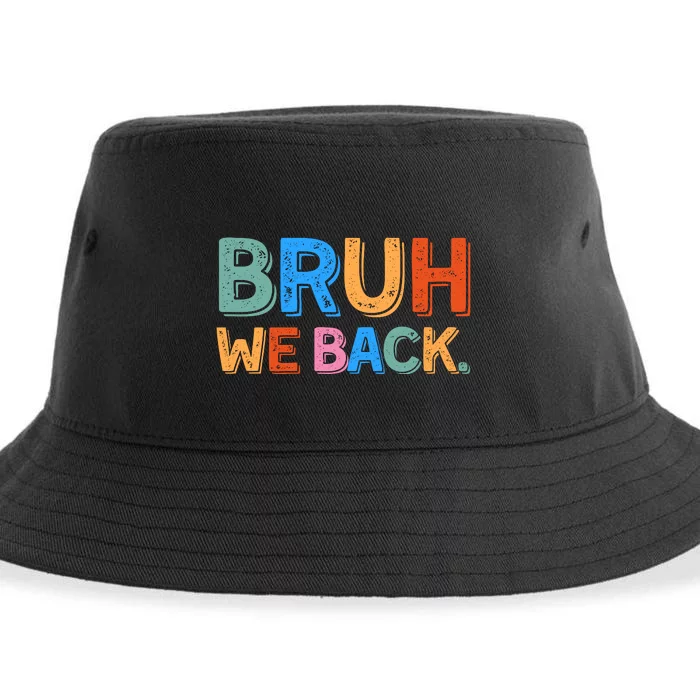 Bruh We Back Teachers Retro Back To School Sustainable Bucket Hat