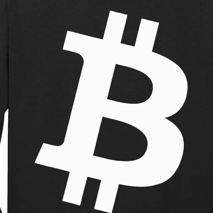 Big White Btc Bitcoin Logo Cryptocurrency Graphic Designs Long Sleeve Shirt