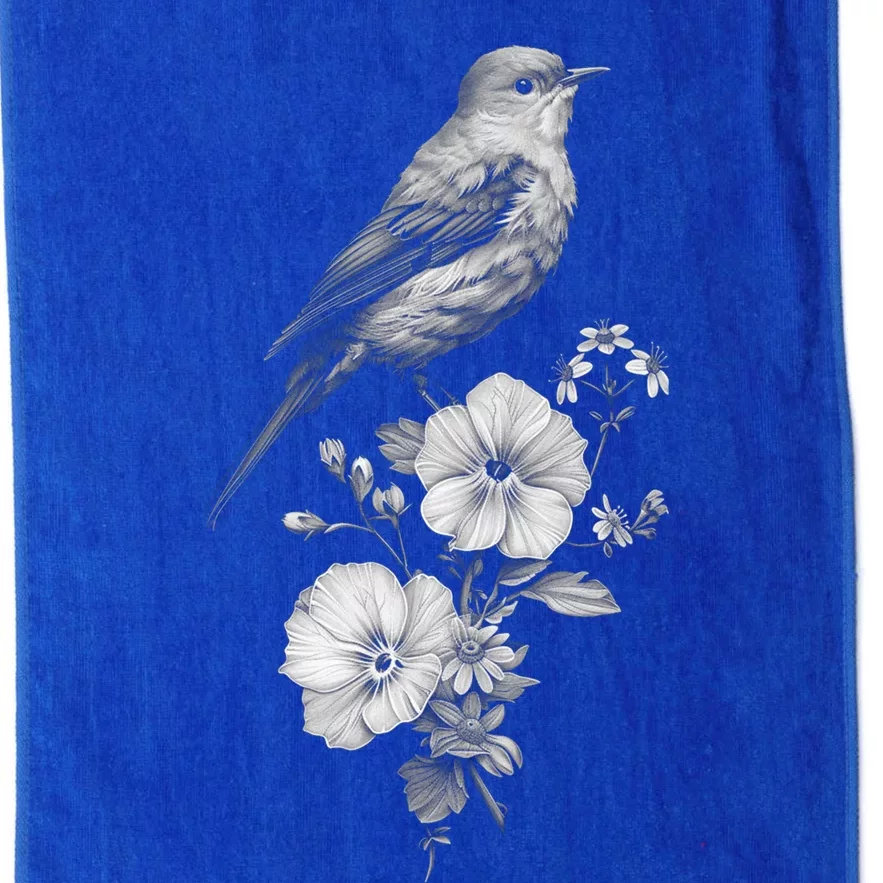 Bird Watching Bird Floral Design Birdwatching Gift Idea Cool Gift Platinum Collection Golf Towel