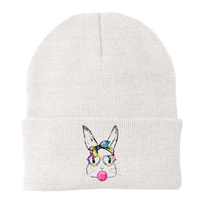 Bunny With Bandana Heart Glasses Easter Day Knit Cap Winter Beanie