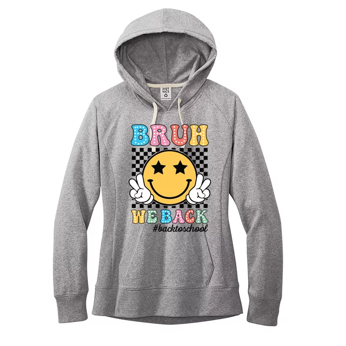 Bruh We Back Teachers Retro Back To School Boy Girl Women's Fleece Hoodie