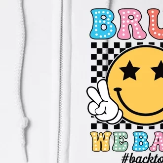 Bruh We Back Teachers Retro Back To School Boy Girl Full Zip Hoodie