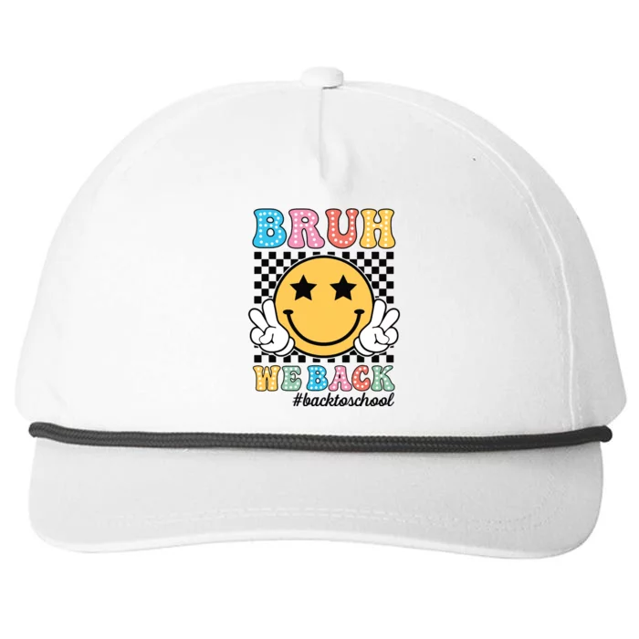 Bruh We Back Teachers Retro Back To School Boy Girl Snapback Five-Panel Rope Hat