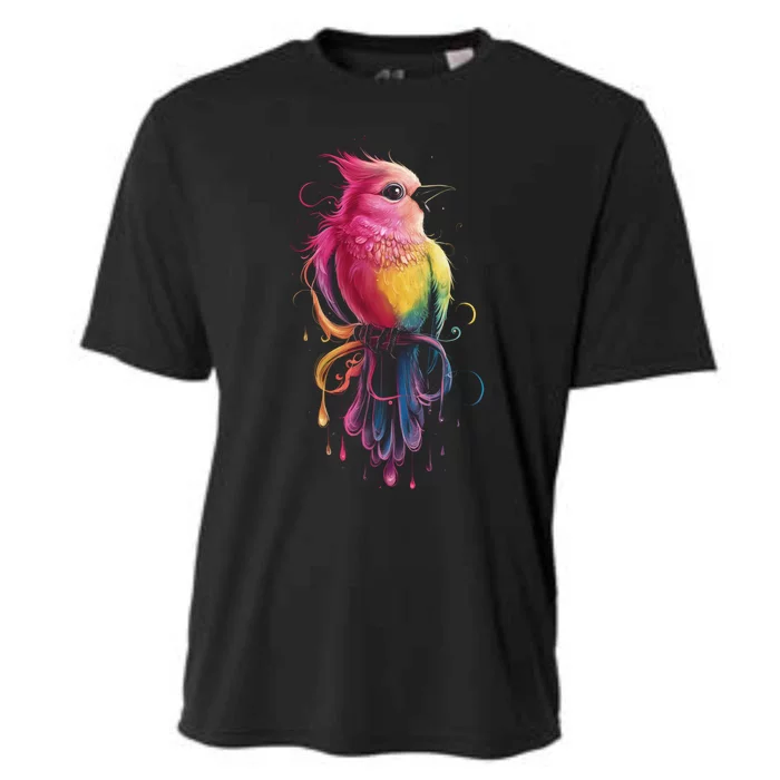 Bird Watching Birder Colorful Bird Art Birdwatching Gift Cute Gift Cooling Performance Crew T-Shirt