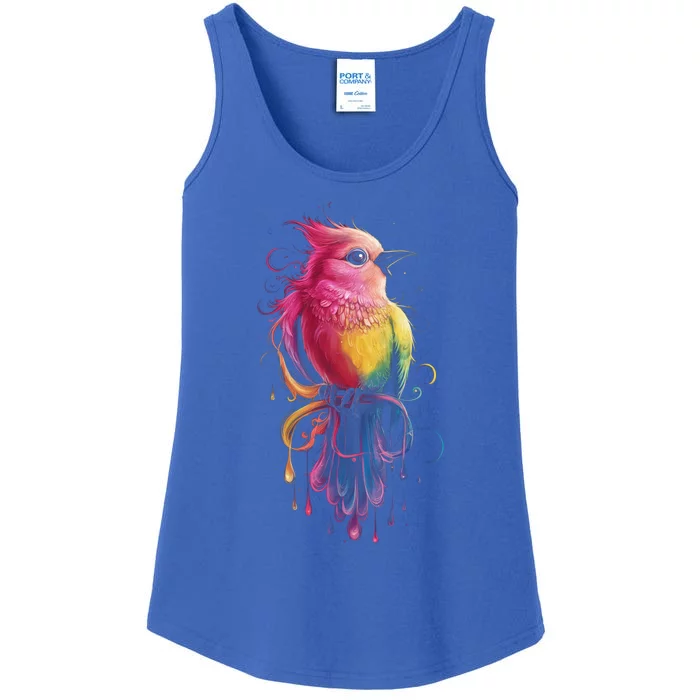 Bird Watching Birder Colorful Bird Art Birdwatching Gift Cute Gift Ladies Essential Tank