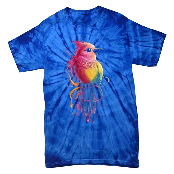 Bird Watching Birder Colorful Bird Art Birdwatching Gift Cute Gift Tie-Dye T-Shirt