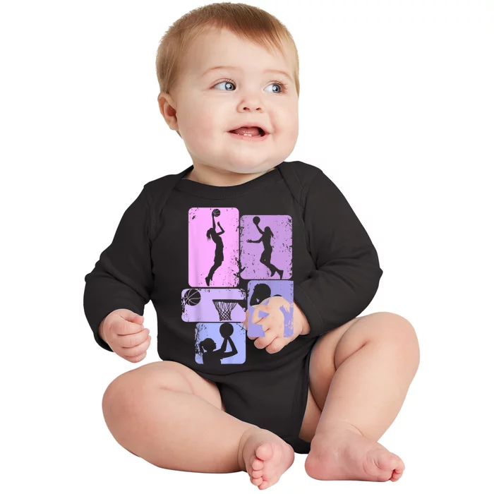 Basketball Women Baby Long Sleeve Bodysuit