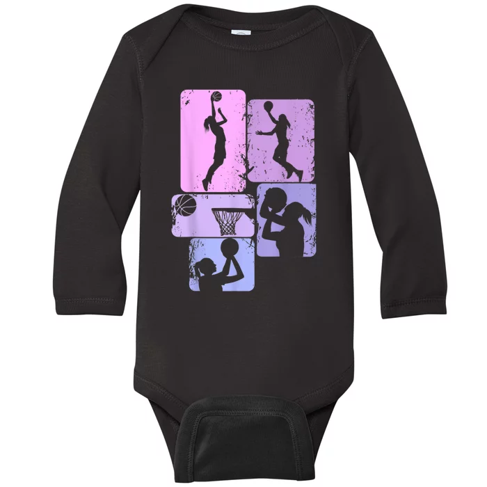 Basketball Women Baby Long Sleeve Bodysuit