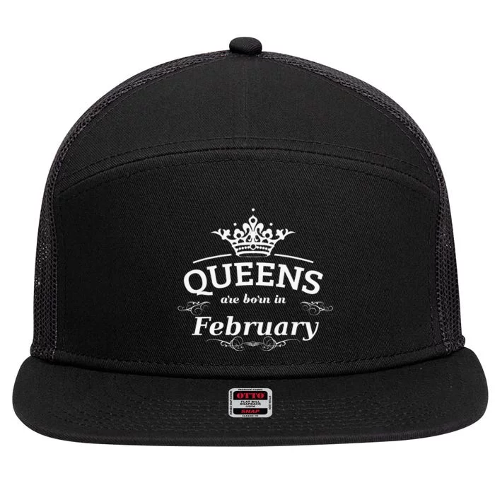 Birthday Wo Born In February 7 Panel Mesh Trucker Snapback Hat