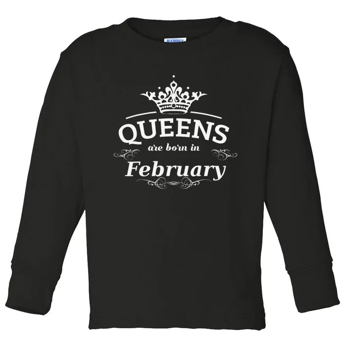 Birthday Wo Born In February Toddler Long Sleeve Shirt