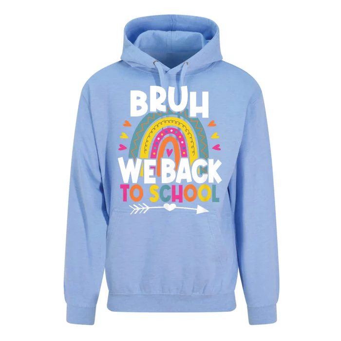 Bruh We Back Teachers Back To School Bruh We Back Rainbow Unisex Surf Hoodie