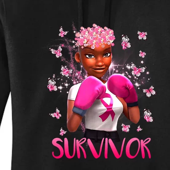 Black Women Breast Cancer Survivor Breast Cancer Awareness Women's Pullover Hoodie