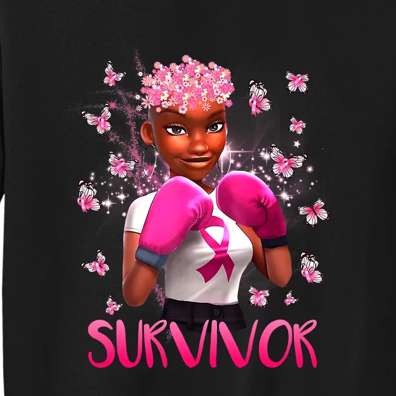 Black Women Breast Cancer Survivor Breast Cancer Awareness Tall Sweatshirt