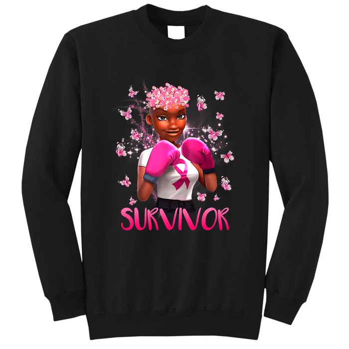 Black Women Breast Cancer Survivor Breast Cancer Awareness Tall Sweatshirt