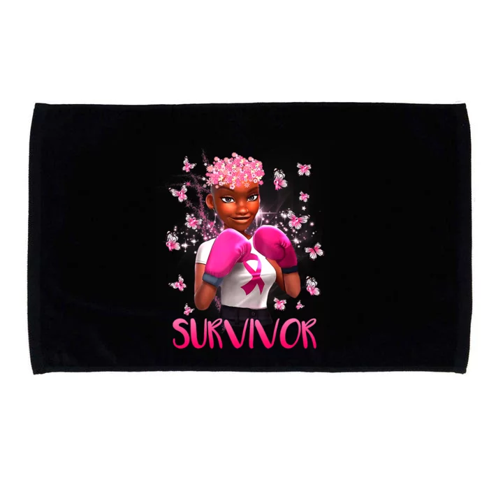 Black Women Breast Cancer Survivor Breast Cancer Awareness Microfiber Hand Towel