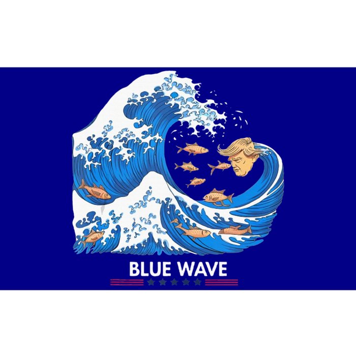 Blue Wave Big Fish Eat Little Fish Trump Hair Bumper Sticker