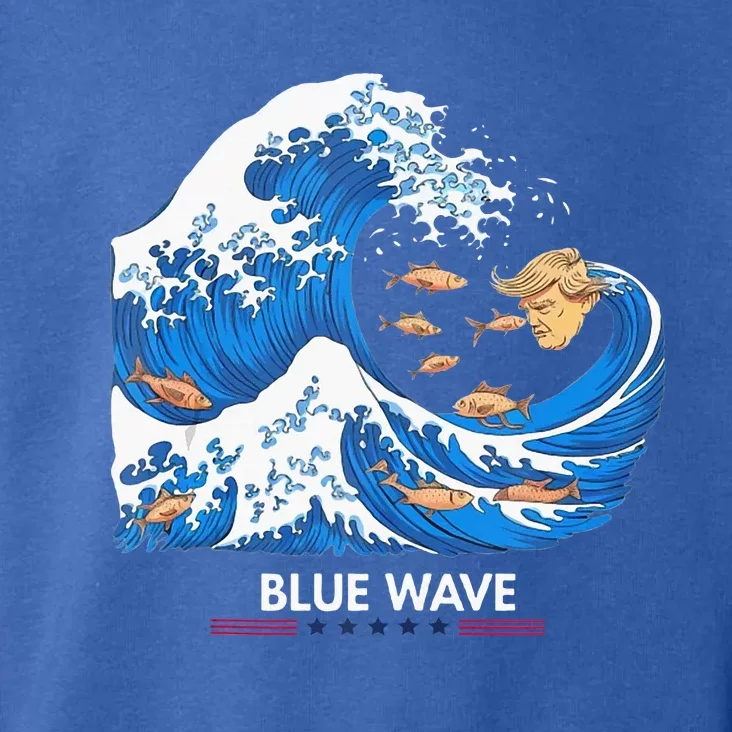 Blue Wave Big Fish Eat Little Fish Trump Hair Toddler Hoodie