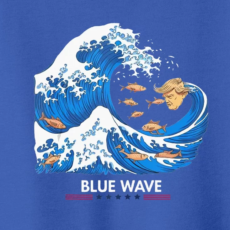 Blue Wave Big Fish Eat Little Fish Trump Hair Toddler T-Shirt