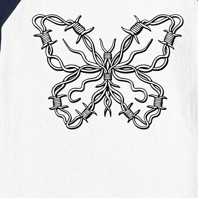 Barbed Wire Butterfly Baseball Sleeve Shirt