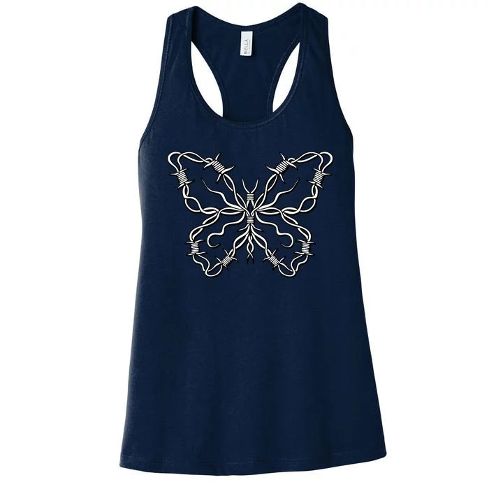 Barbed Wire Butterfly Women's Racerback Tank