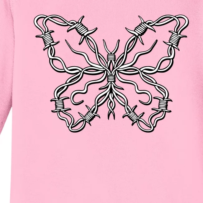 Barbed Wire Butterfly Baby Long Sleeve Bodysuit