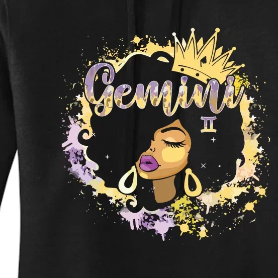 Black Women Birthday Melanin Girl Gemini Queen Women's Pullover Hoodie