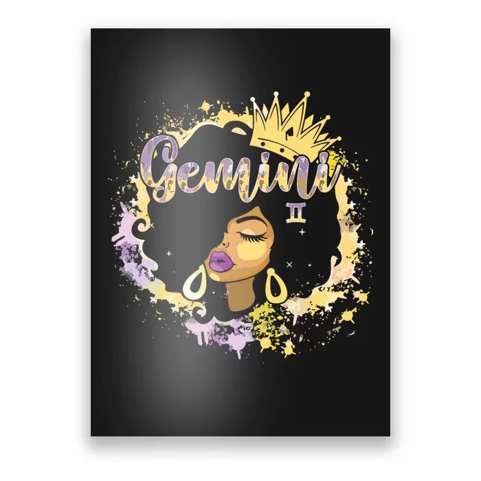 Black Women Birthday Melanin Girl Gemini Queen Poster