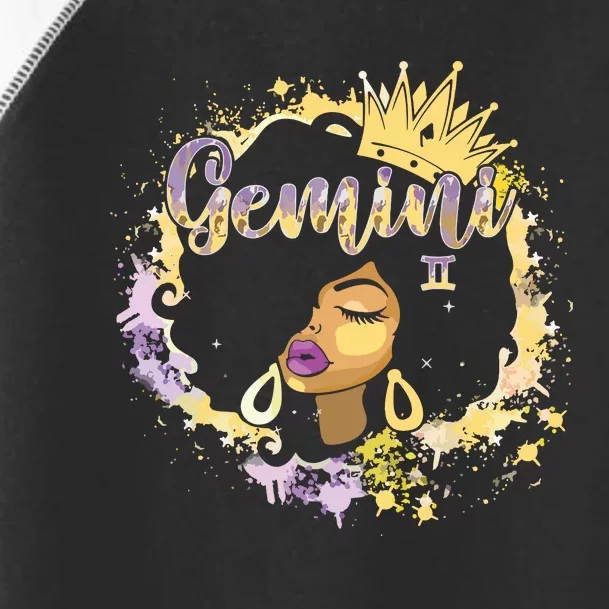 Black Women Birthday Melanin Girl Gemini Queen Toddler Fine Jersey T-Shirt