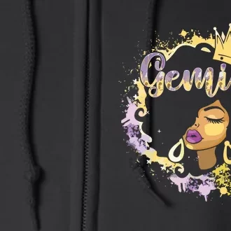 Black Women Birthday Melanin Girl Gemini Queen Full Zip Hoodie