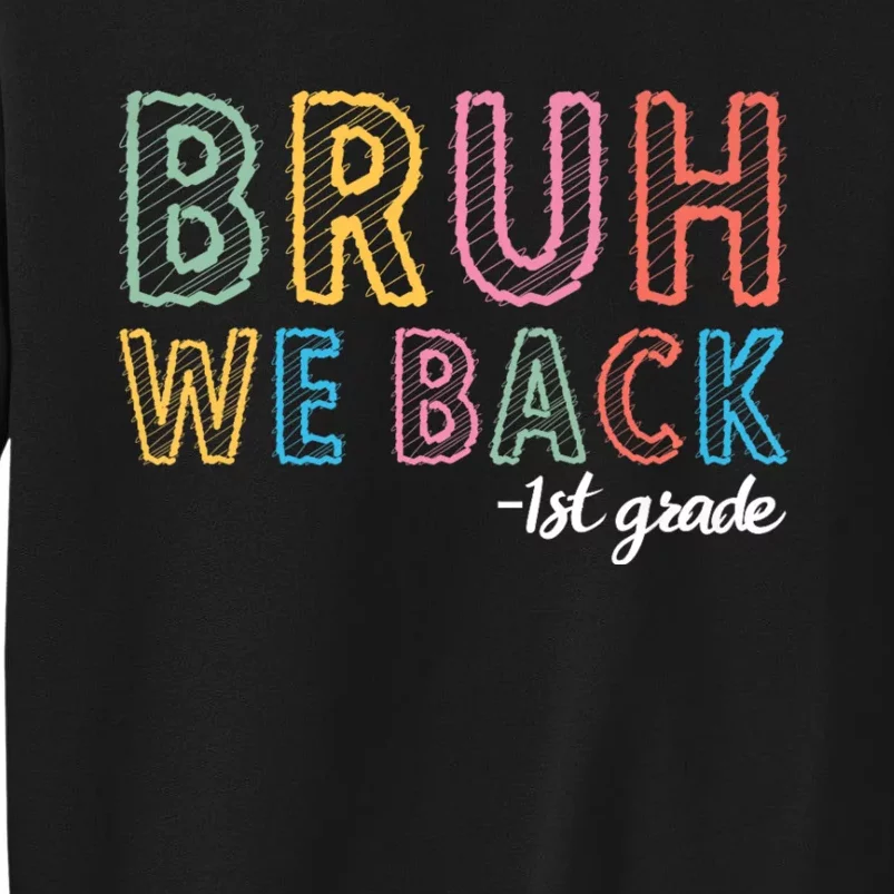 Bruh We Back 1st Grade Back To School 2024 Tall Sweatshirt