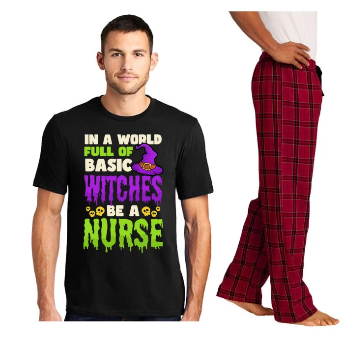 Basic Witches Be Nurse Design Halloween Nurse Gift Pajama Set