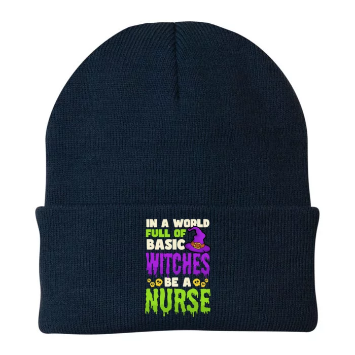 Basic Witches Be Nurse Design Halloween Nurse Gift Knit Cap Winter Beanie