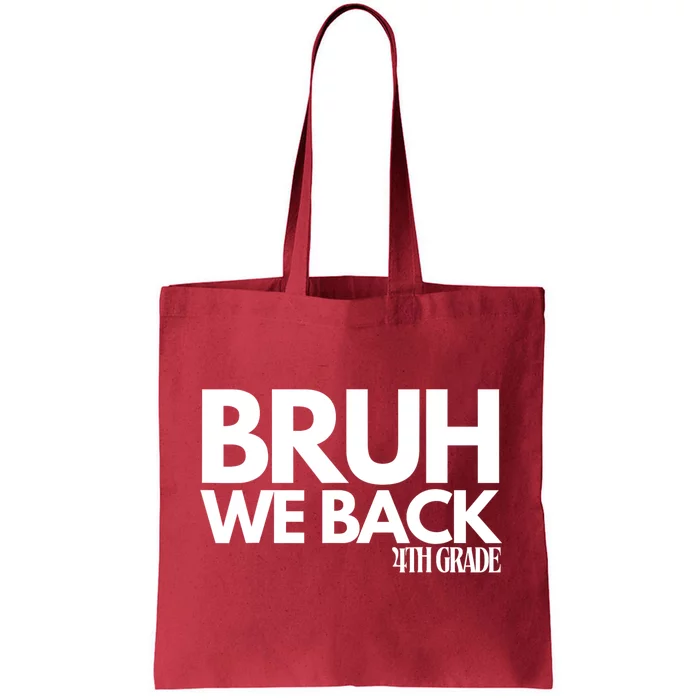 Bruh We Back 4th Grade First Day Of School Back To School Tote Bag