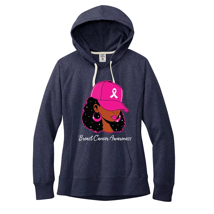 Black Women Breast Cancer Awareness Warrior Women Girl Women's Fleece Hoodie