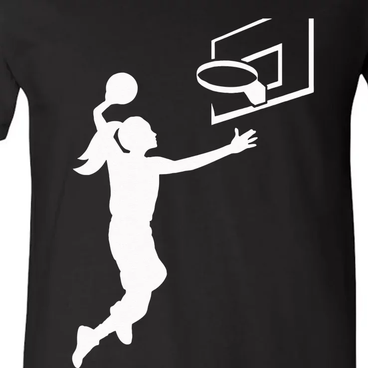 Basketball Woman BBall V-Neck T-Shirt