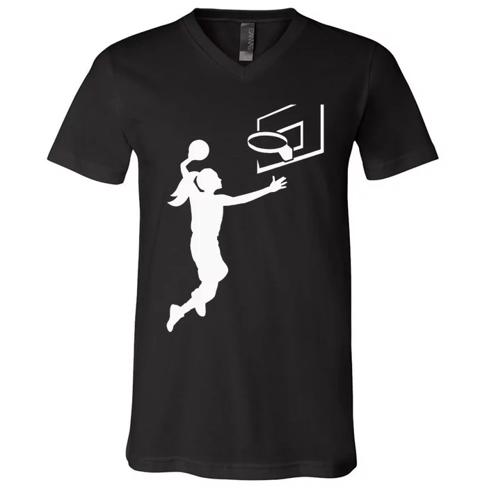 Basketball Woman BBall V-Neck T-Shirt