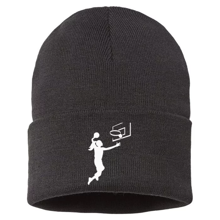 Basketball Woman BBall Sustainable Knit Beanie