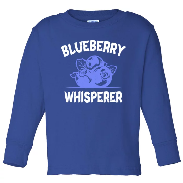 Blueberry Whisperer Blueberry Fruit Funny Blueberry Lover Cute Gift Toddler Long Sleeve Shirt