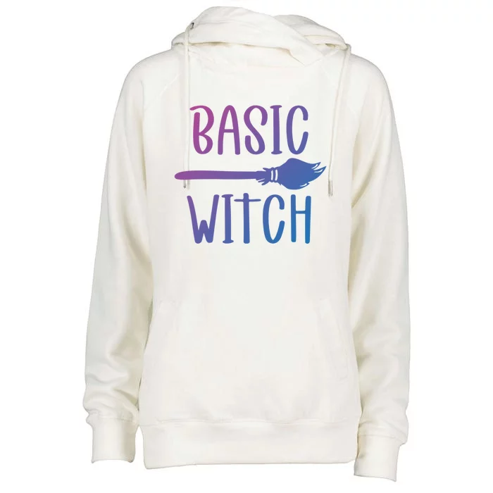 Basic Witch Broomstick Cool Gift Womens Funnel Neck Pullover Hood