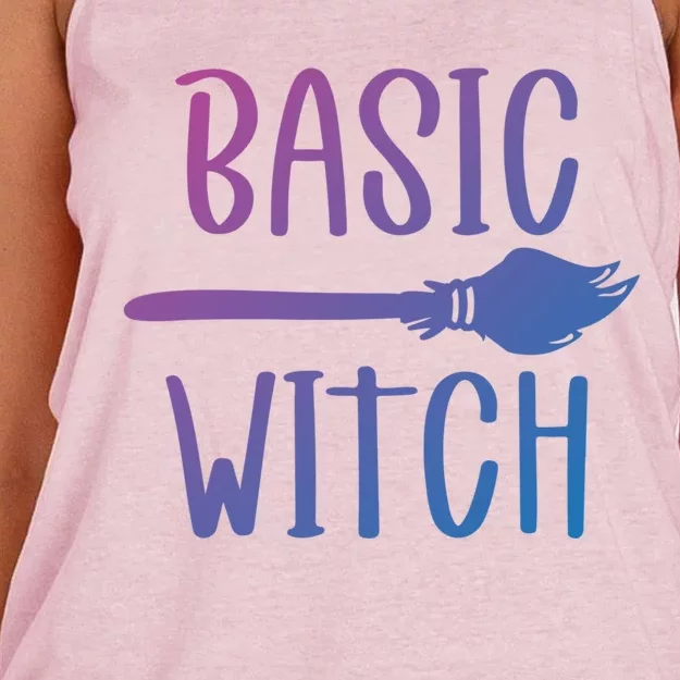 Basic Witch Broomstick Cool Gift Women's Knotted Racerback Tank