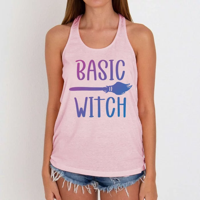 Basic Witch Broomstick Cool Gift Women's Knotted Racerback Tank