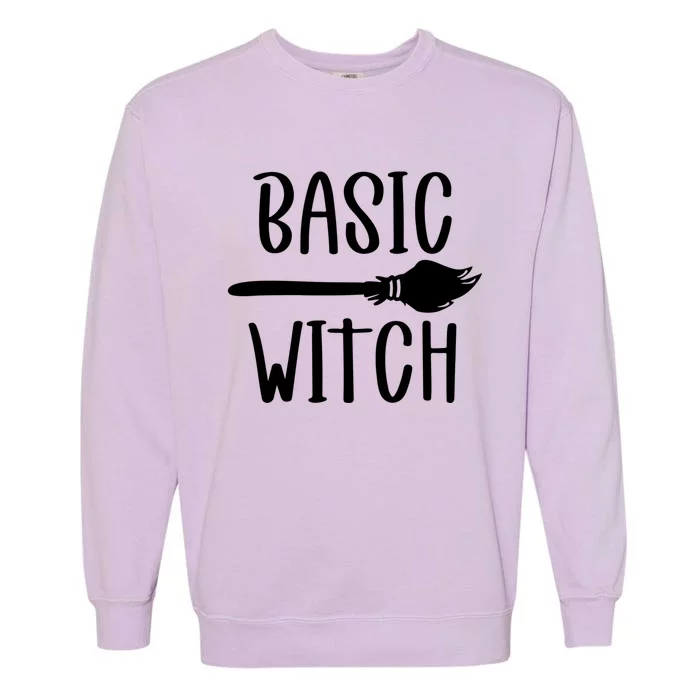 Basic Witch Broomstick Gift Garment-Dyed Sweatshirt