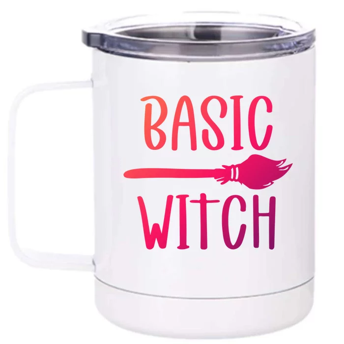 Basic Witch Broomstick Gift Front & Back 12oz Stainless Steel Tumbler Cup