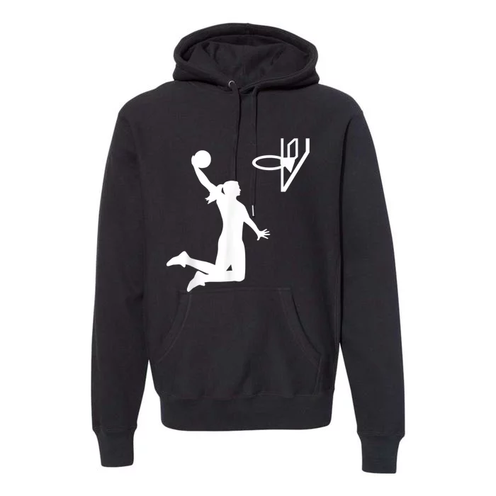 Basketball Woman Premium Hoodie