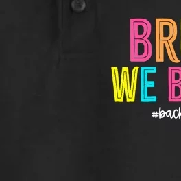 Bruh We Back Teachers Retro Back To School Boy Girl Dry Zone Grid Performance Polo