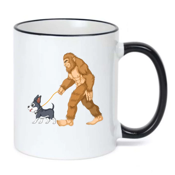 Bigfoot Walk Boston Terrier Black Color Changing Mug